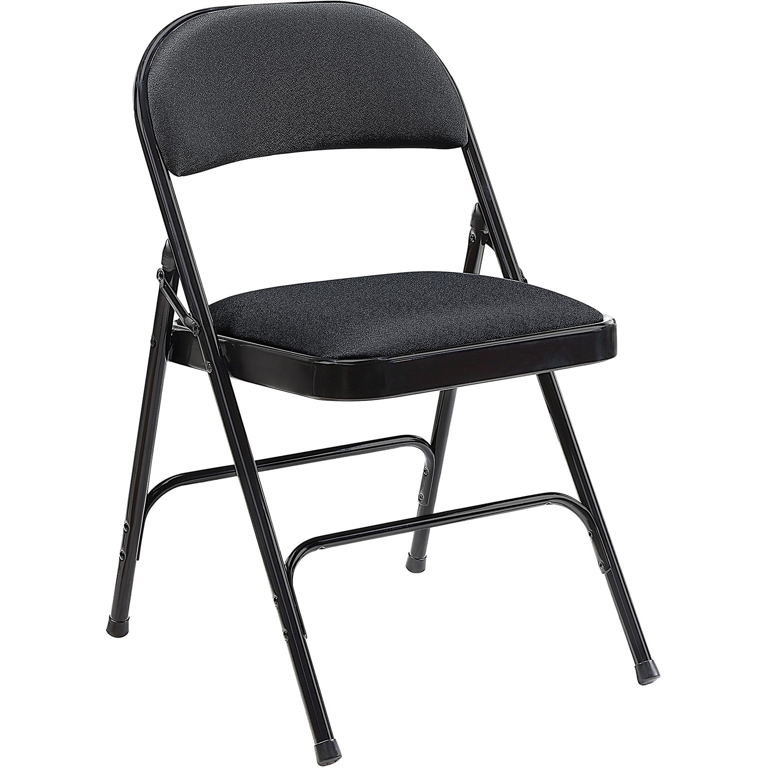 Lorell Fabric Padded Seat Folding Chairs, Black (LLR62532)