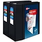Avery Heavy Duty 5" 3-Ring View Binders, One Touch EZD Ring, Black 2/Pack (79606)