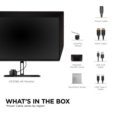 ViewSonic ColorPro 27" 4K Ultra HD 60 Hz LED Monitor, Black (VP2786-4K)