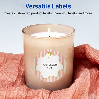 Avery Round Laser/Inkjet Multipurpose Labels, 3", White, 60/Pack (19479371132)