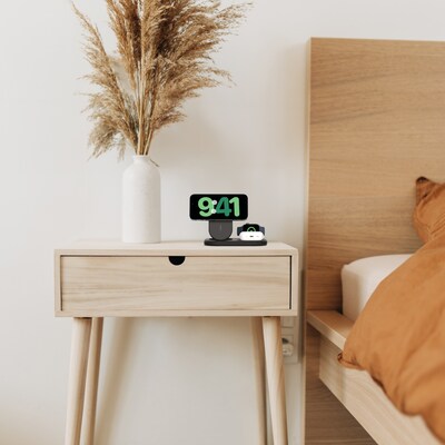 Belkin GaN MagSafe Wireless Charging Station, 15W, Black (WIZ029ttBK)