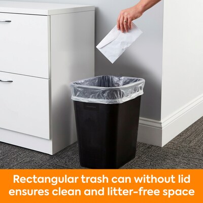 Coastwide Professional™ Indoor Trash Can Without Lid, Black Soft Molded Plastic, 3.5 Gallon (CW56428)