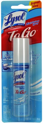Lysol To Go Crisp Linen Disinfectant Spray, 1 oz Travel Size Bottle, 6 Bottles/Bag, 12 Bags/Carton