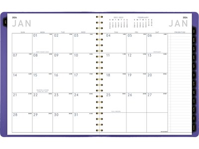 2024 AT-A-GLANCE Contemporary 8.25" x 11" Weekly & Monthly Planner, Purple (70940X-14-24)