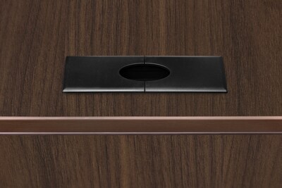 Regency Legacy 60 x 77 in. L Desk with Double Pedestal Drawer Unit, Neo Walnut (LLD603047NW)