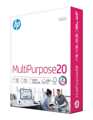 HP 8.5 x 11 Multipurpose Paper, 20 lbs., 96 Brightness, 500 Sheets/Ream (HPM1120)