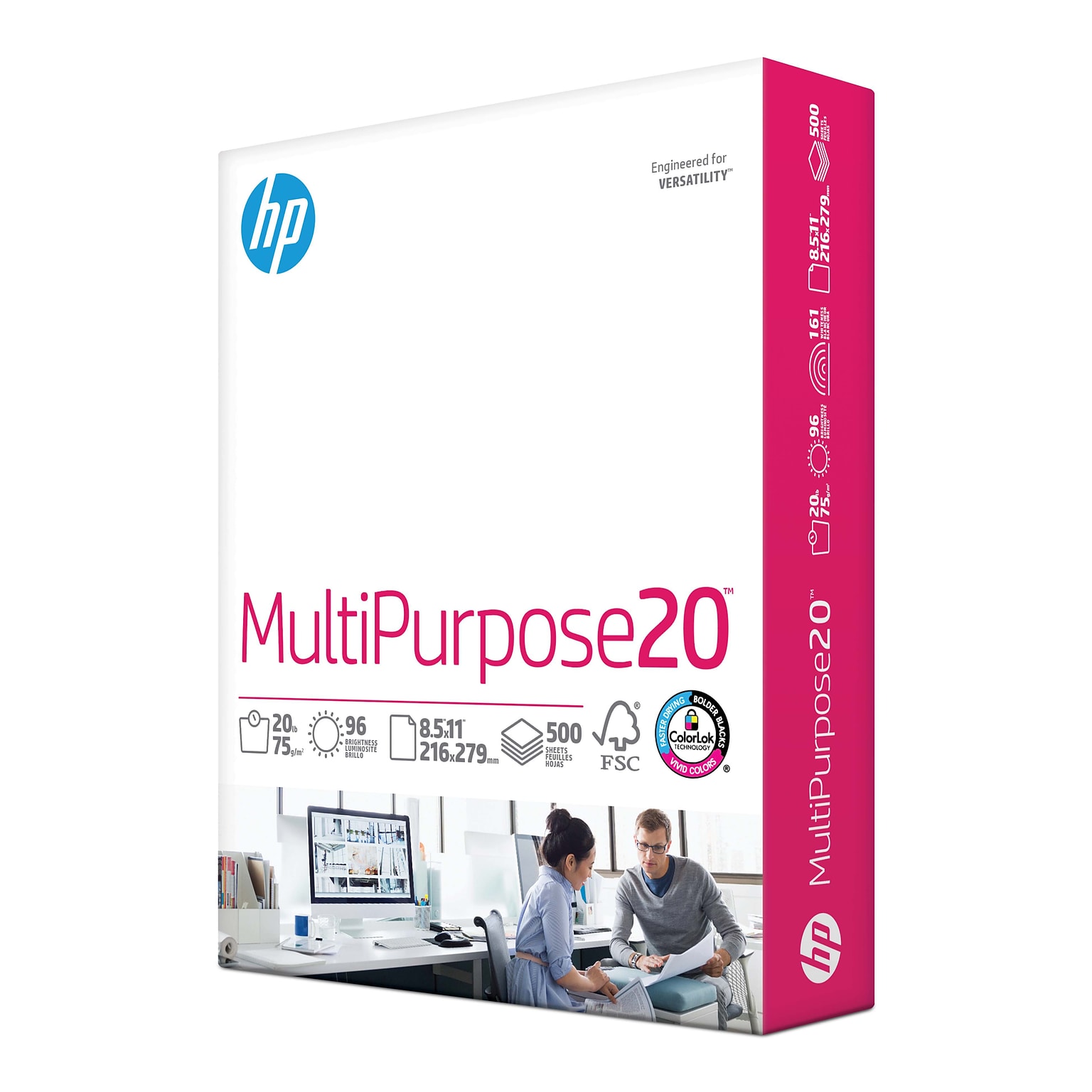 HP 8.5 x 11 Multipurpose Paper, 20 lbs., 96 Brightness, 500 Sheets/Ream (HPM1120)
