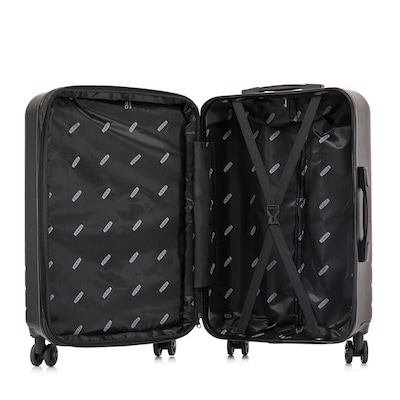 DUKAP Zahav 3-Piece Hardside Spinner Luggage Set, TSA Checkpoint Friendly, Black (DKZAHSML-BLK)