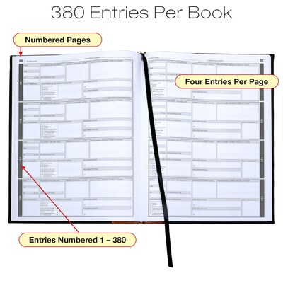 Global Printed Products Hardcover 8.5" x 11" Notary Journal, Black/Tan, 2/Pack (GPP-0094-A)