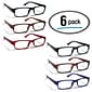 Boost Eyewear Reading Glasses, +2.25 Rectangular Frames Assorted Colors (27225)