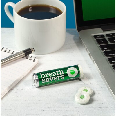 Breath Savers Spearmint Sugar Free Breath Mints Rolls, 0.75 oz., 24/Box (HEC71433)