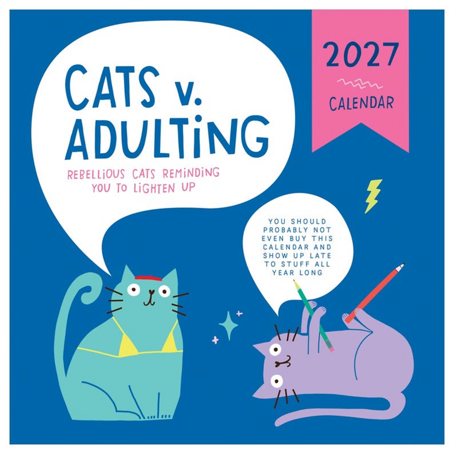 2027 TF Publishing Cats vs Adulting 12 x 12 Monthly Wall Calendar, Multicolored (27-1126)