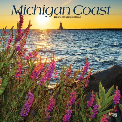 2023 BrownTrout Michigan Coast 12 x 24 Monthly Wall Calendar, (9781975448639)
