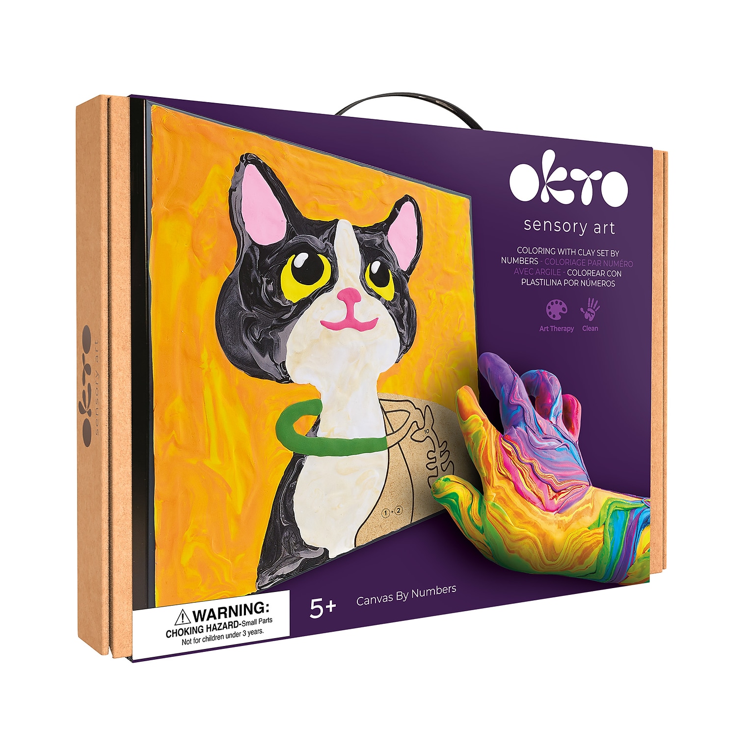 OKTO Clay-by-Number Cat Air-Dry Clay Art Kit, 17/Set (OKT20036)