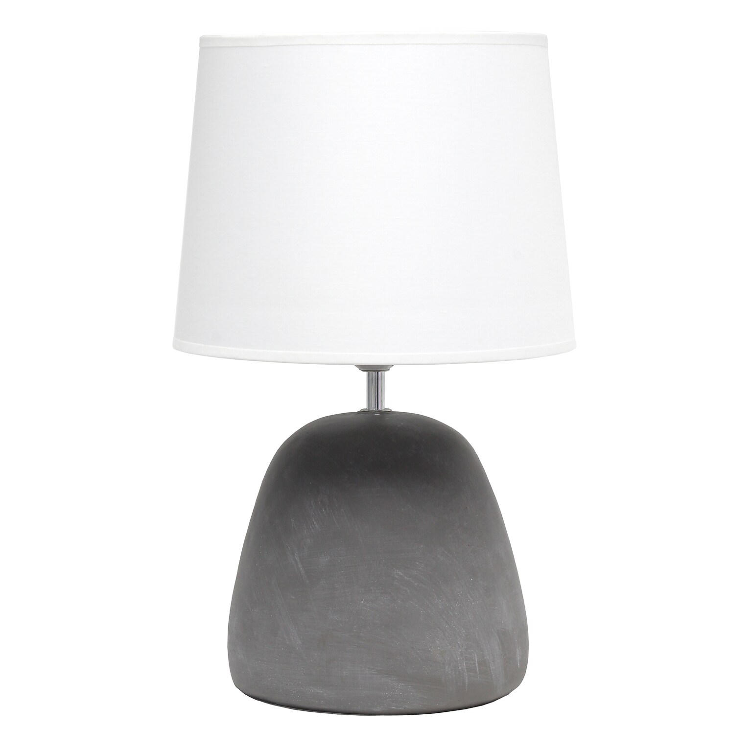 Simple Designs Round Concrete Table Lamp, White (LT2058-WHT)