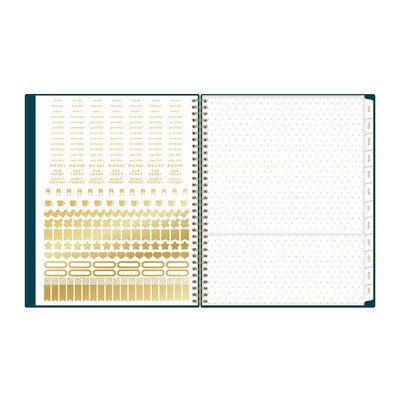 2027 Blue Sky Day Designer Peacock 8.5" x 11" Calendar Year Weekly & Monthly Planner, Plastic Cover, Peacock (143889-27)