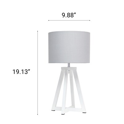 Creekwood Home 19" LED Table Lamp, White/Gray (CWT-1001-WG)
