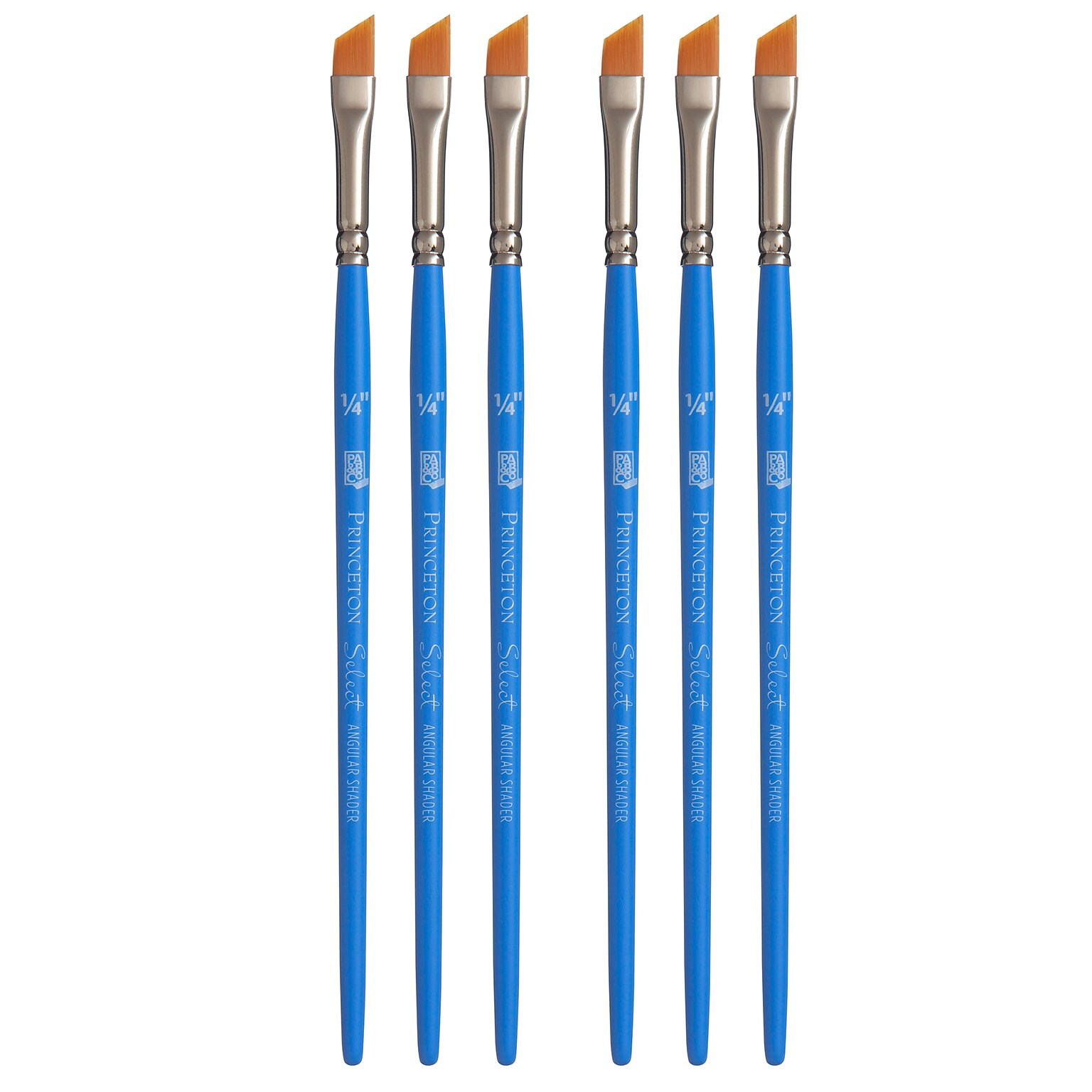 Princeton Select Artiste Mixed Media Synthetic Shader, Angular Brush, 6/Pack (PBXP3750AS025-6)