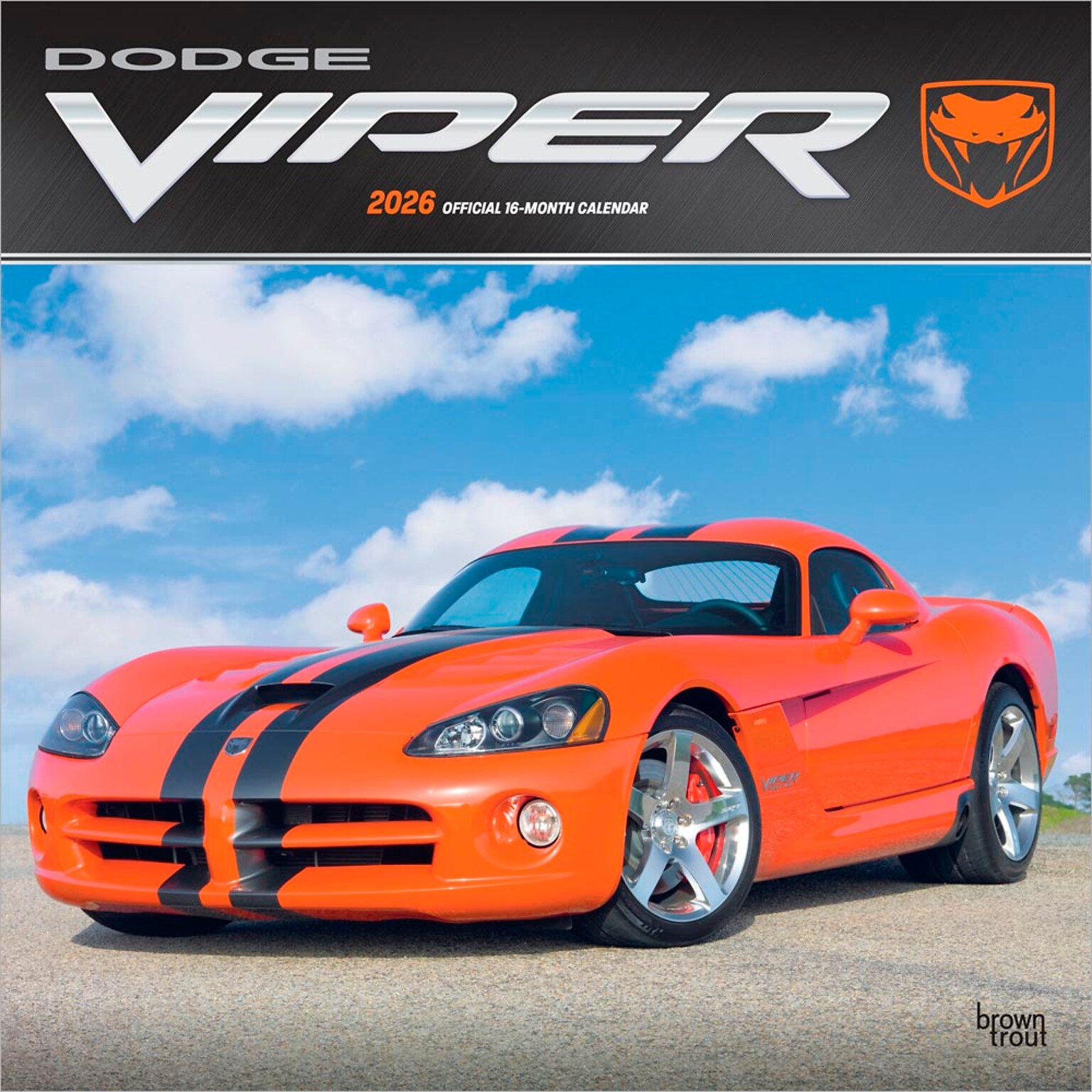2026 BrownTrout Dodge Viper 12 x 12 Monthly Wall Calendar (9798330707621)