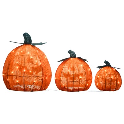 National Tree Company 15" Pre-Lit Jack-O-Lantern Trio (MZ17-6614A)