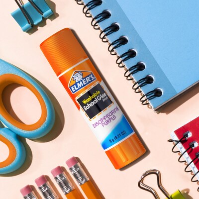 Elmer's Disappearing Washable Removable Glue Sticks, 0.21 oz., Disappearing Purple, 12/Pack (E1559)