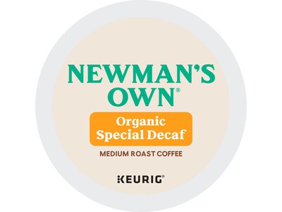 Newman's Own Organic Special Decaf Coffee, Keurig K-Cup Pod, Medium Roast, 96/Carton (4051CT)