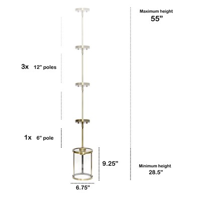 Lalia Home 1-Light 9.25" Farmhouse Hanging Cylindrical Clear Glass LED Pendant Fixture, Antique Brass (LHP-3002-AB)