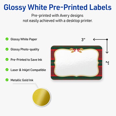 Avery Rectangle Multipurpose Labels, 2 x 3, White, 80/Pack (19479370517)