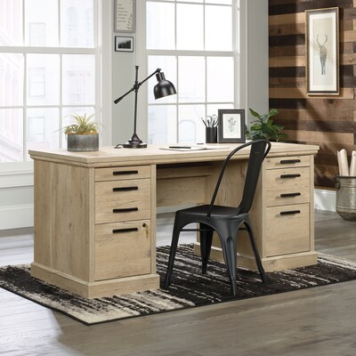 Sauder Aspen Post 65"W Executive Computer Desk, Prime Oak (426487)