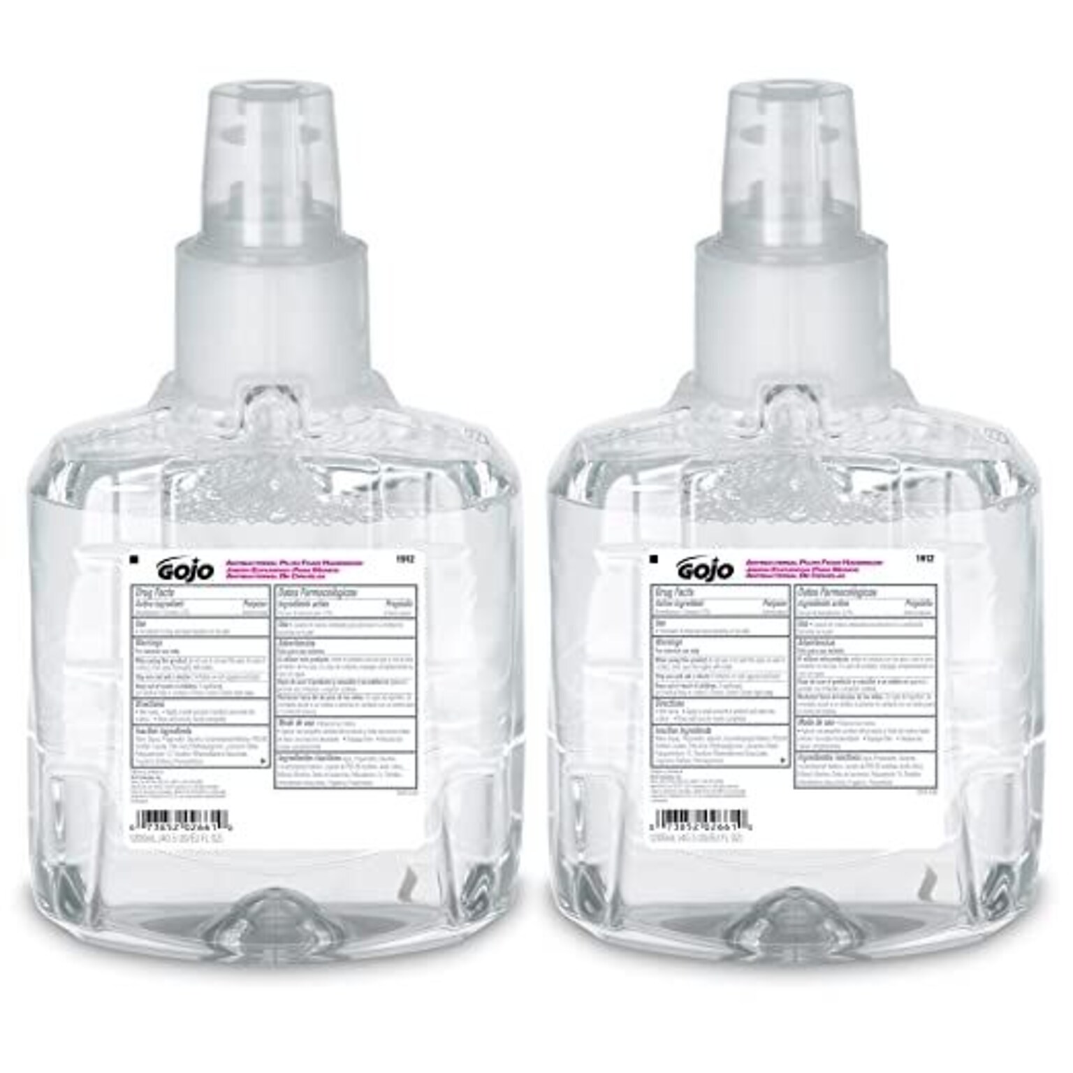 GOJO Antibacterial Foaming Hand Soap Refill for LTX 12 Dispenser, Plum Scent, 1200 ml, 2/Carton (1912-02)