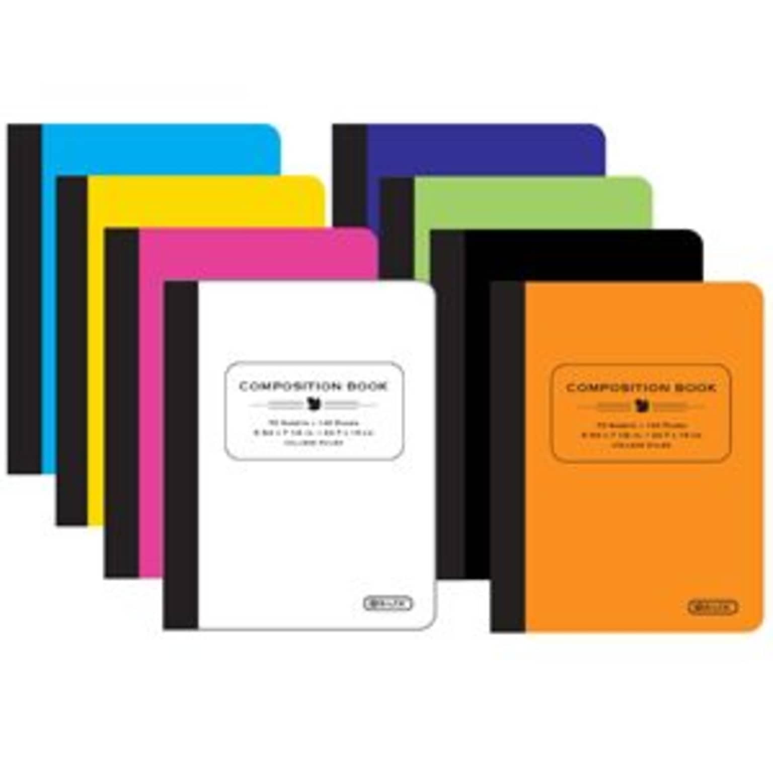 Bazic Composition Notebooks, 7.5 x 9.75, College Ruled, 70 Sheets, Color chosen at random (BAZ5089)