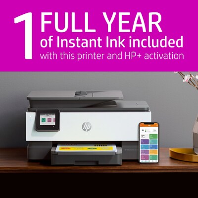 HP OfficeJet Pro 8034e Wireless Color All-in-One Printer with 1 Full Year Instant Ink with HP+ (1L0J0A#B1H)