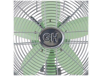 Good Housekeeping Oscillating Desk Fan, 3-Speed, Silver/Green (92607)