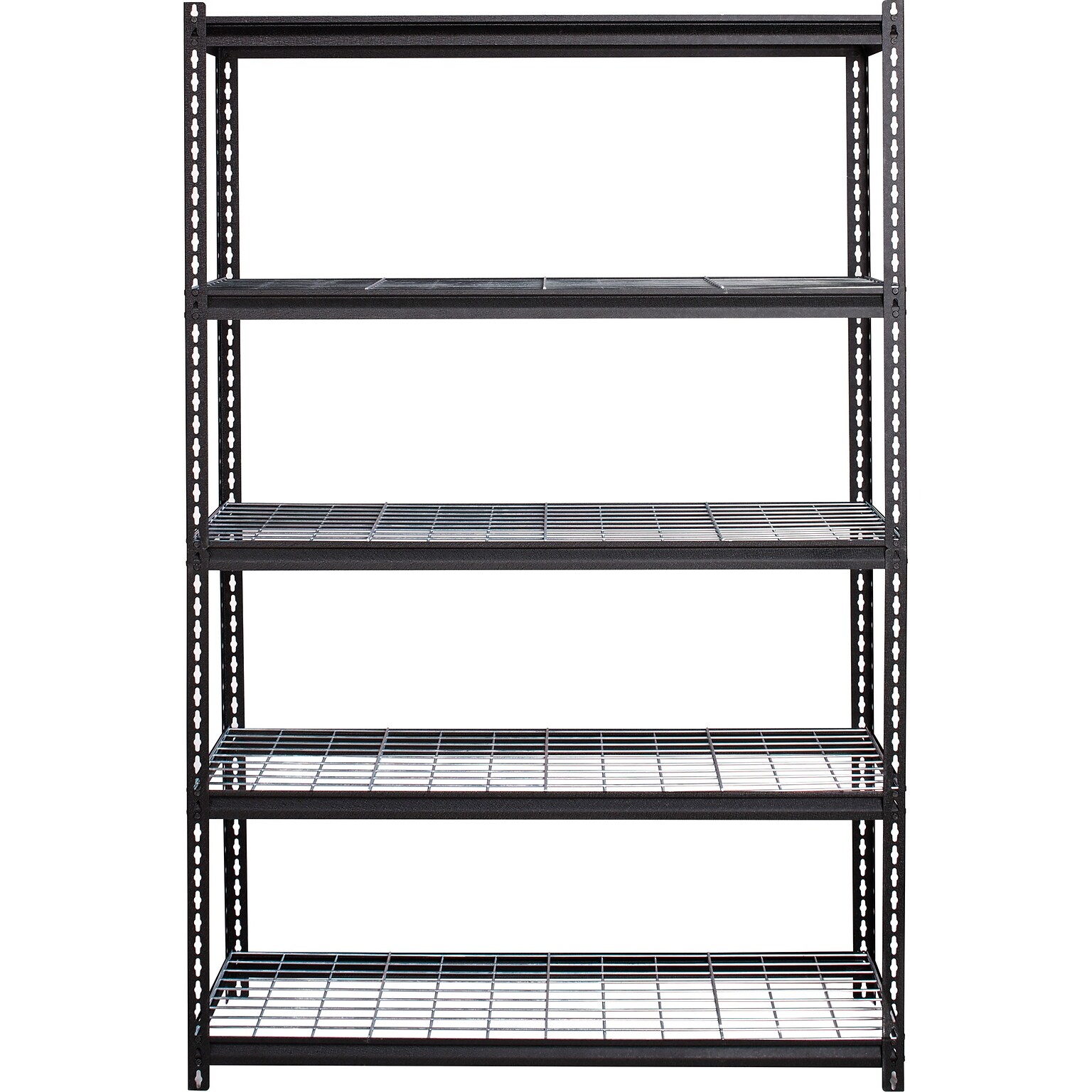 Lorell Wire Deck Shelving, 48W x 18D x 72H, Black (LLR99930)