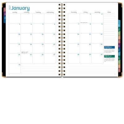 2027 Excello Brands 9" x 11" Weekly & Monthly Standard Planner, Paperboard Cover, Black/Gold (FSHN-CY27-8511-12)