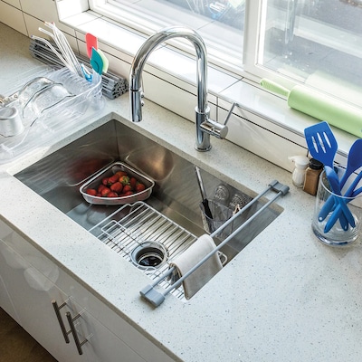 Better Houseware Silicone-Coated Steel Over-Sink Drying Bar, Gray (BTH1433)