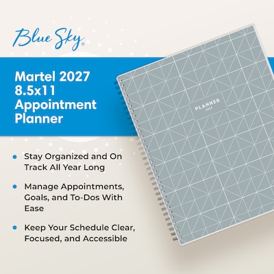 2027 Blue Sky 8.5" x 11" Weekly & Monthly Planner, Gray (161003)