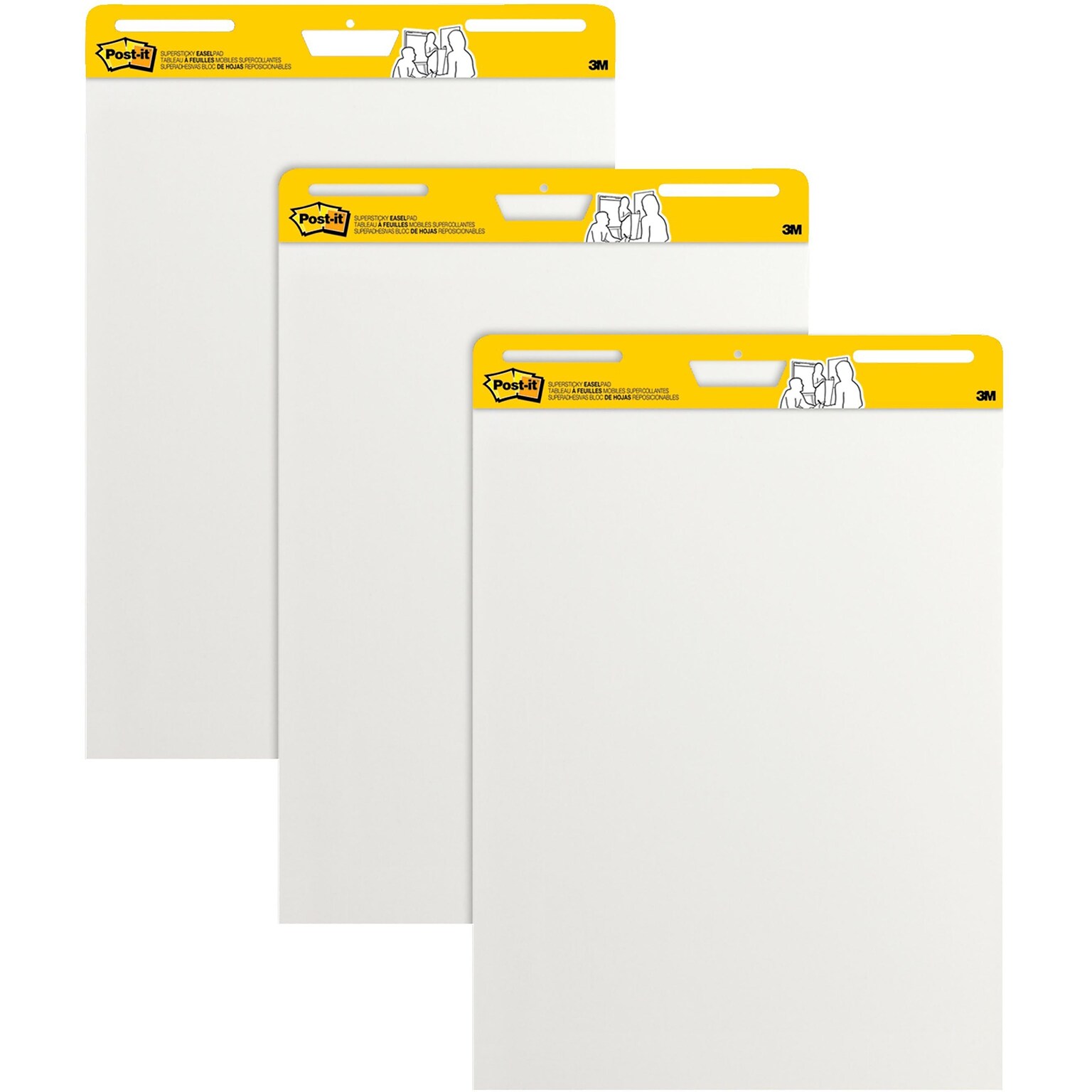 Post-it Super Sticky Easel Pad, 25 x 30, 20 Sheets/Pad, 3 Pads/Pack (559 VAD20 3PK)