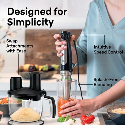 Braun MultiQuick 7077 Hand Blender & Food Processor Kit, Stainless Steel (MQ7077X)