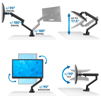 Mount-lt! Adjustable Monitor Mount, Up to 32", Black (MI-2671)
