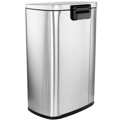 Elama Stainless Steel Indoor Step Trash Can, 13 Gallon, Silver (938121452M)