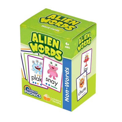 Junior Learning Rainbow Phonics Alien Word Cards, Non-Words, 148/Pack (JRLRP109)