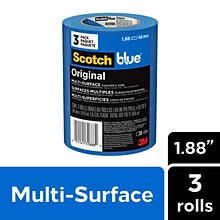 Scotch Blue Original Painters Tape Value Pack, 1.88 x 60 yds., Blue, 3 Rolls/Pack (2090-48EP3)