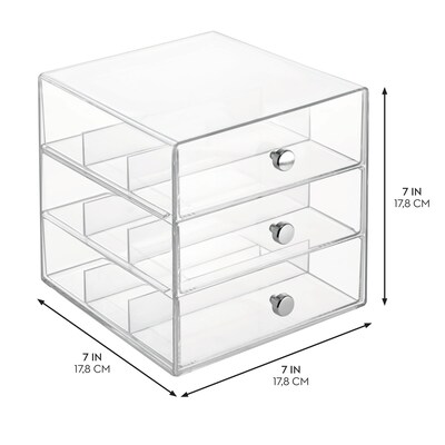 iDESIGN Stackable Storage Drawer, 3 Drawers, Plastic, Clear, 2/Pack (29094M2)