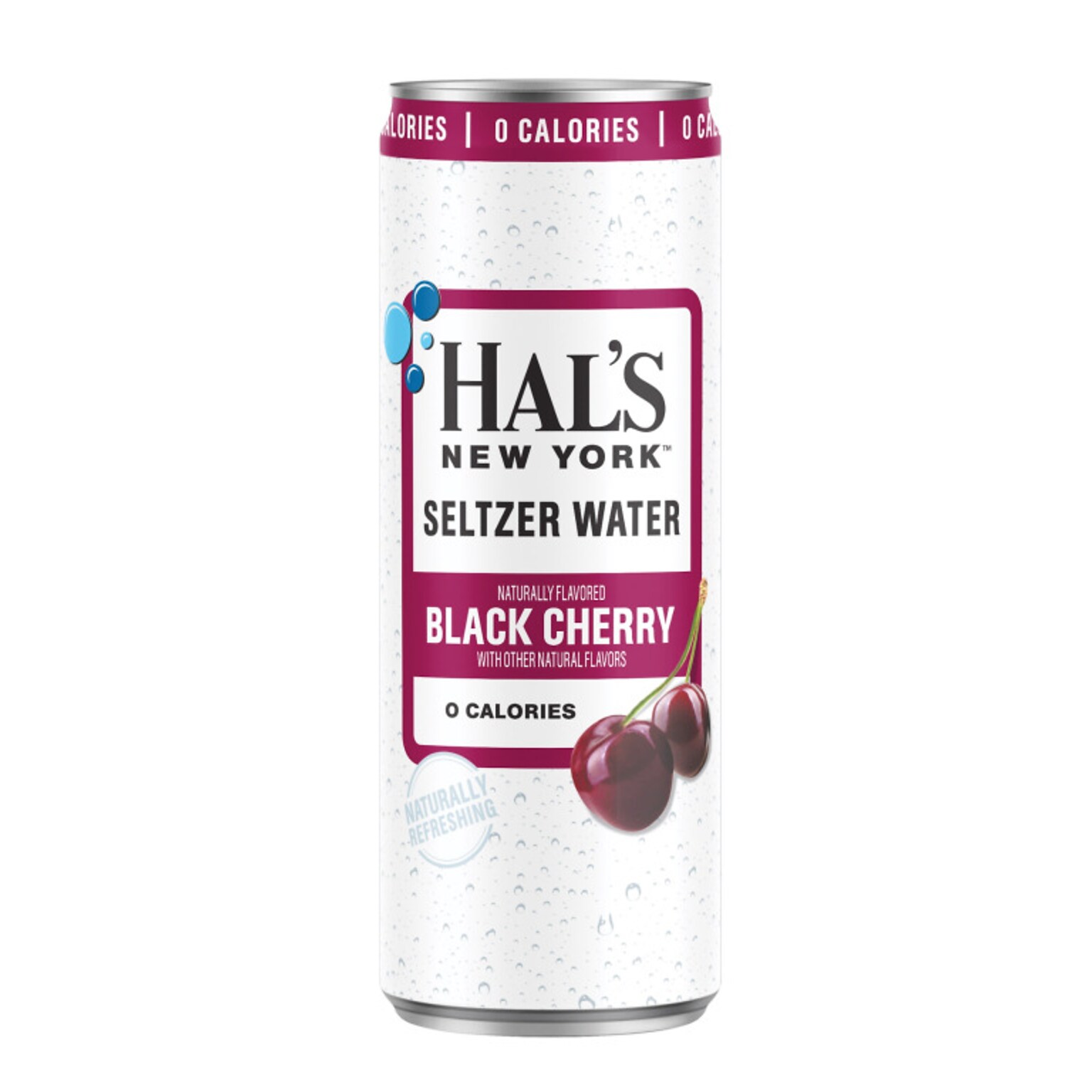 Hals New York Black Cherry Flavored Sparkling Seltzer Water, 12 oz., 24 Cans/Carton (695502)