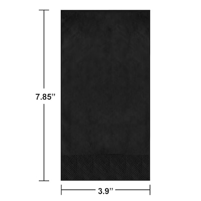 Creative Converting Touch of Color Guest Towels, 3-ply, Black, 192/Carton (95134)