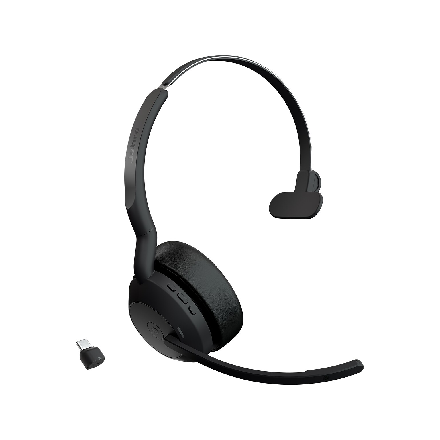 jabra Evolve2 55 Wireless Noise Canceling Bluetooth Mono Phone & Computer Headset, USB-C, MS Certified, Black (25599-899-899-01)