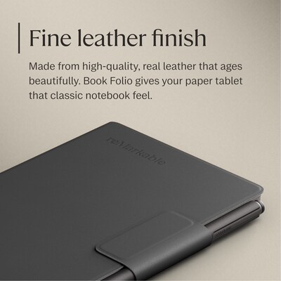 reMarkable Premium Leather Book Folio for 7.3" Paper Pro Move Paper Tablet, Black (RM11A-1004NW)