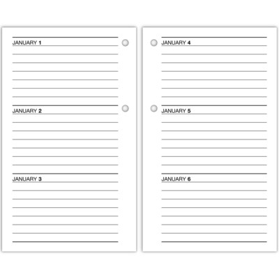 2026 AT-A-GLANCE 6 x 3.5 Daily Calendar Refill Pages, White/Black (E717R-50-26)