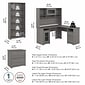 Bush Furniture Cabot 60"W L Shaped Computer Desk with Hutch, File Cabinet and Bookcase, Modern Gray (CAB010MG)